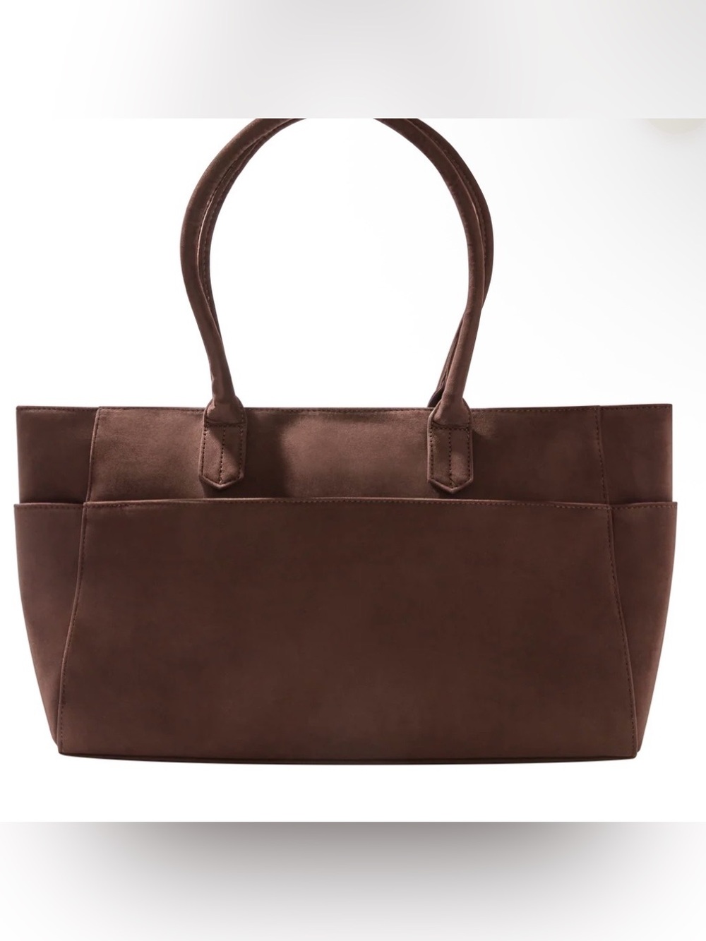 Mali + Lili Faux Suede Tote Bag Chocolate Brown $98 NWT